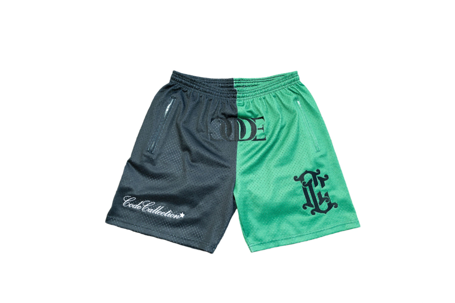 2 tone shorts black/green (pre-order)